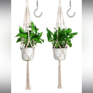 Macrame Plant Hanger with Greenery